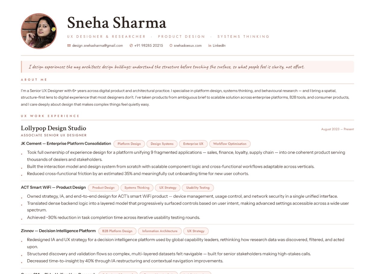 Resume preview